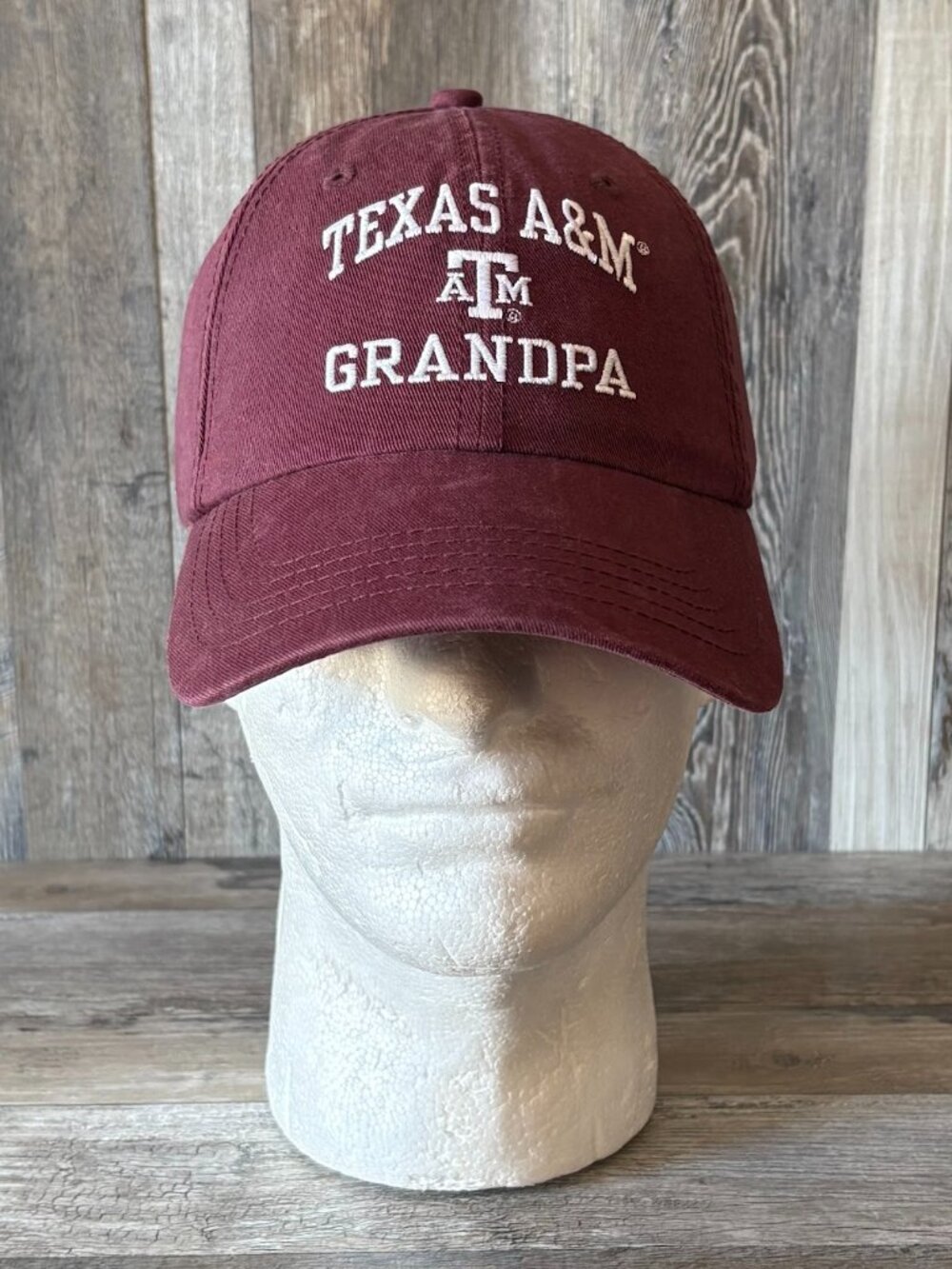 Texas A&M Embroidered Grandpa Maroon Baseball Cap Hat